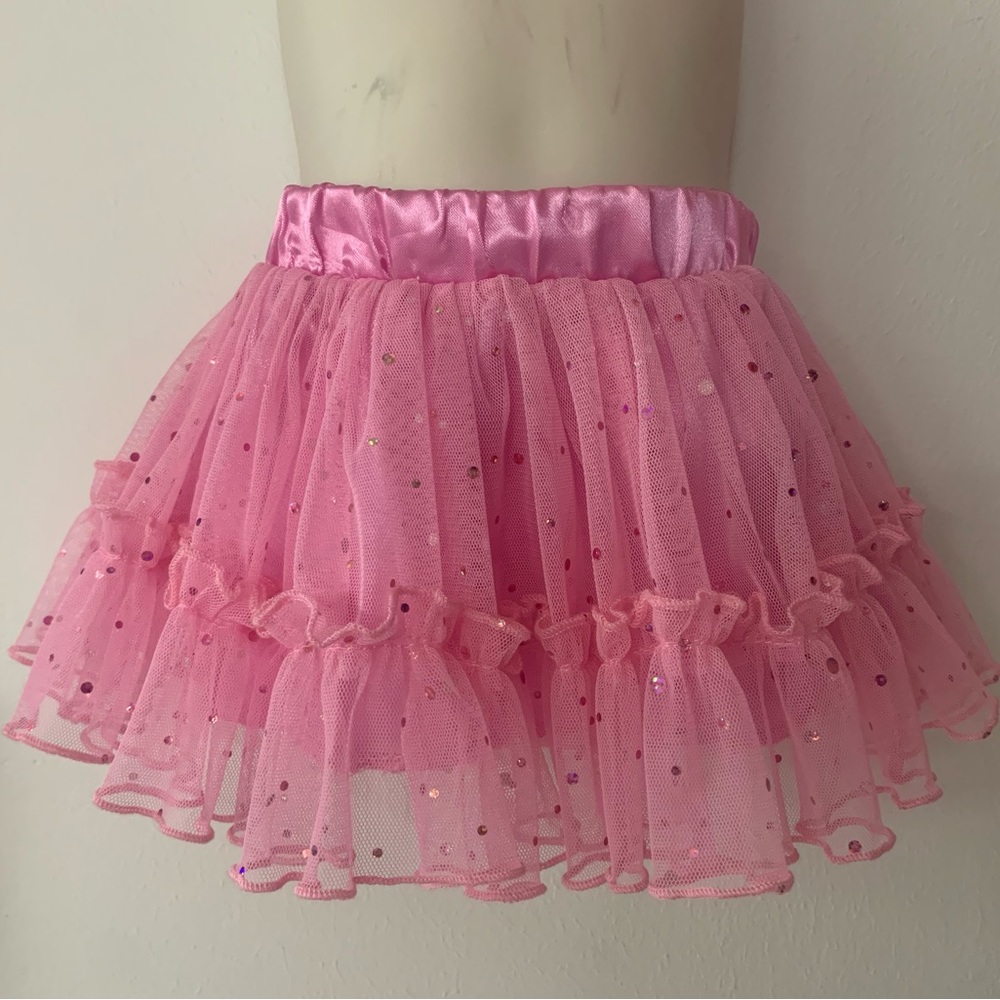 Girls Size 12 Months Pink Layered tutu Skirt with Sparkle NWT